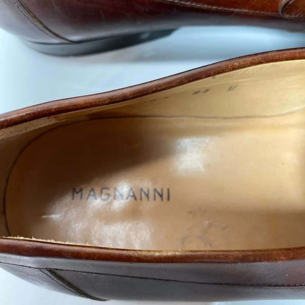 MAGNANNI Men's Brown Leather LINO Loafers Shoes 15061 Size 9.5 M‎ Made in Spain